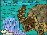 Ocean Island Stained Glass Patterns On Cd 60 Glass Designs