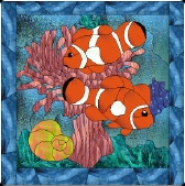 Stained Glass Pattern Two Clown Fish