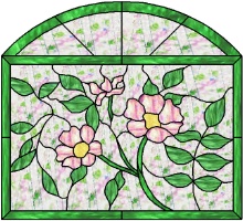 Stained Glass Pattern Wildflower Rosa Cania