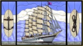 Stained Glass Pattern Clipper Ship