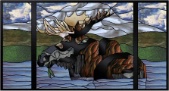 Stained Glass Pattern Wilderness Moose