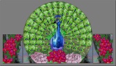 Stained Glass Pattern Peacock
