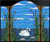 Stained Glass Pattern Swan - Traditional