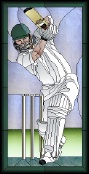 Stained Glass Pattern Cricketer At Bat