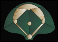 Stained Glass Pattern Fan Lamp-Baseball Diamond
