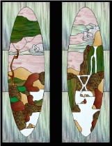 Stained Glass Pattern Flowing Landscape