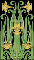 Stained Glass Pattern Art Nouveau Daffodils