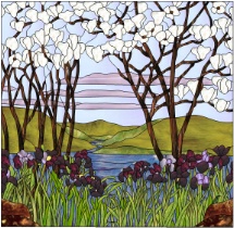 Stained Glass Pattern Tiffany Landscape