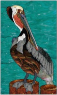 Stained Glass Pattern Belize Pelican