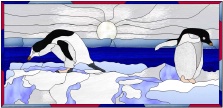 Stained Glass Pattern Penguin Fun