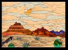 Stained Glass Pattern Painted Desert