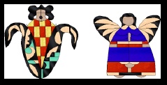 Stained Glass Pattern Hopi Angel Ornaments