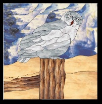 Stained Glass Pattern Snowy Owl