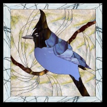 Stained Glass Pattern Stellar Jay