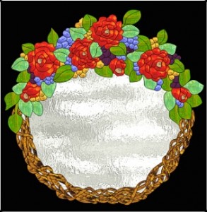 Stained Glass Pattern: Flower Wreath Mirror