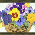Free Stained Glass Pattern 5-615-basket of pansies