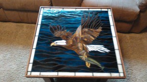 Eagle Stained Glass Mosaic Table TopDesign © 2015 Paned Expressions Studios - Fabricated by Emma Roberts