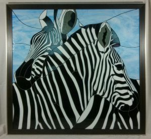 Zebra Mosaic - John Michael - Stained Glass Pattern  © 2006  Paned Expressions Studios 